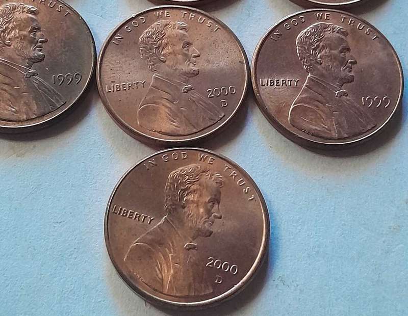 10 x USA 1 Cent Coins