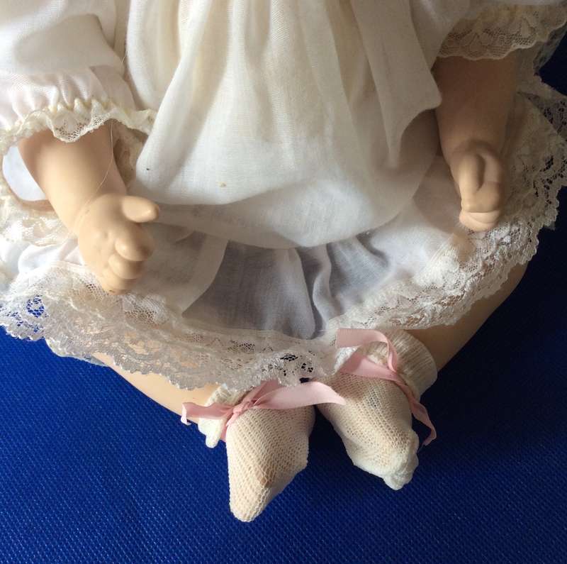 Vintage Porcelain Baby Doll - Repaired Foot