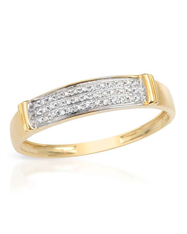 0.076ctw Natural Diamond Band in 10K Yellow Gold