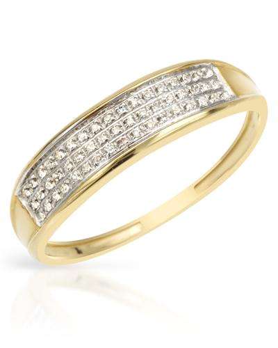 0.099ctw Cluster Diamond Band in 10K Yellow Gold