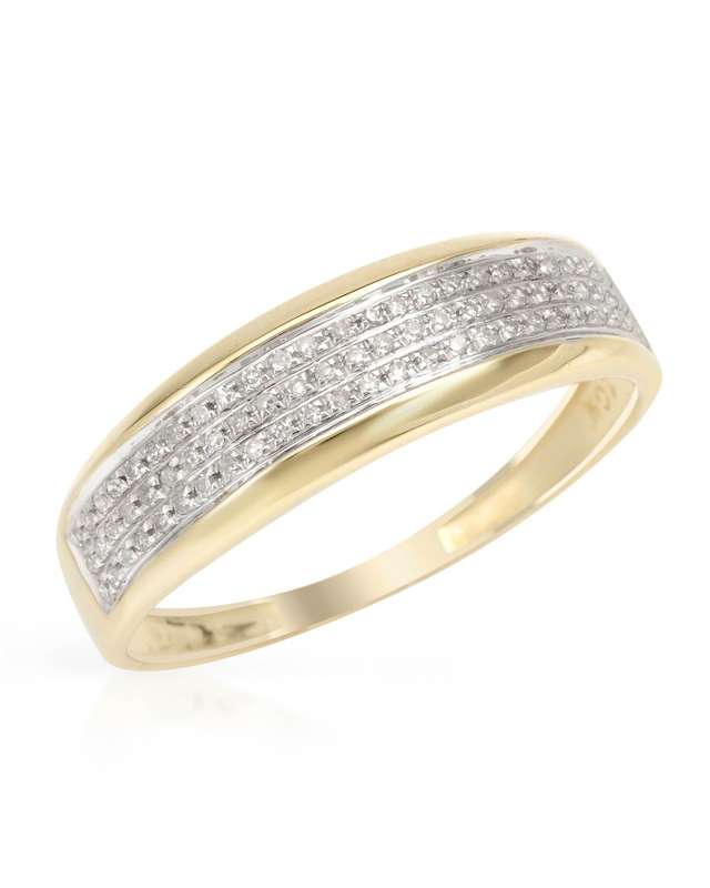 0.14ctw Natural Diamond Band in 10K Yellow Gold