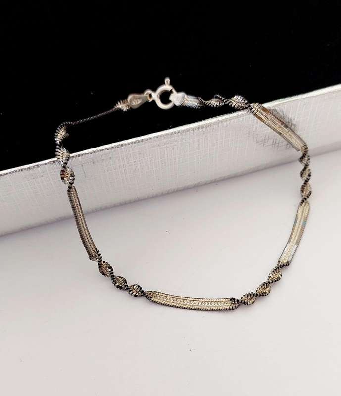 Black Rhodium Finish Silver Twist Bracelet