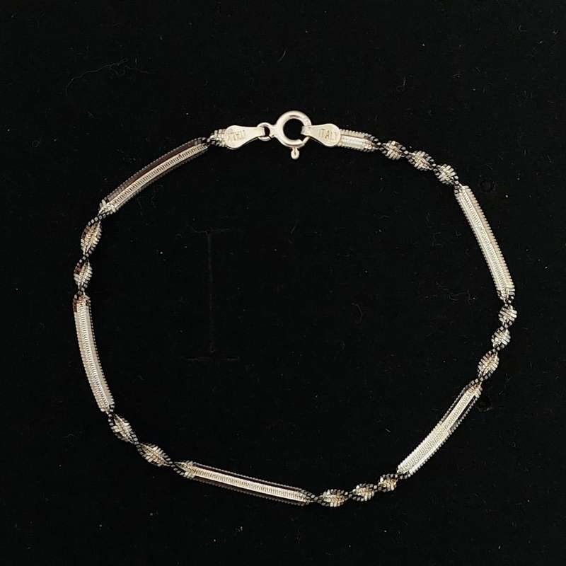 Black Rhodium Finish Silver Twist Bracelet