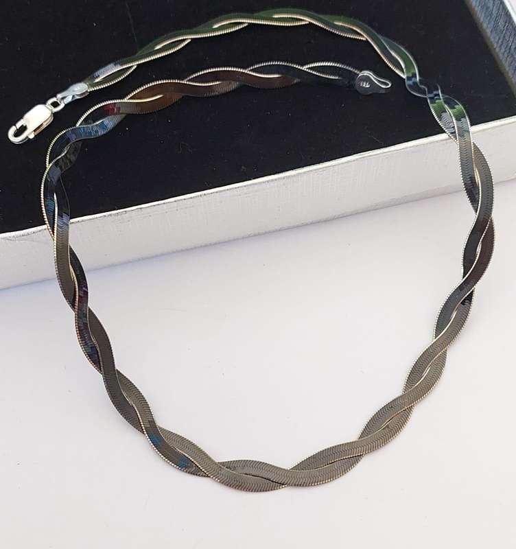 45cm Black Rhodium Magic Snake Style Chain