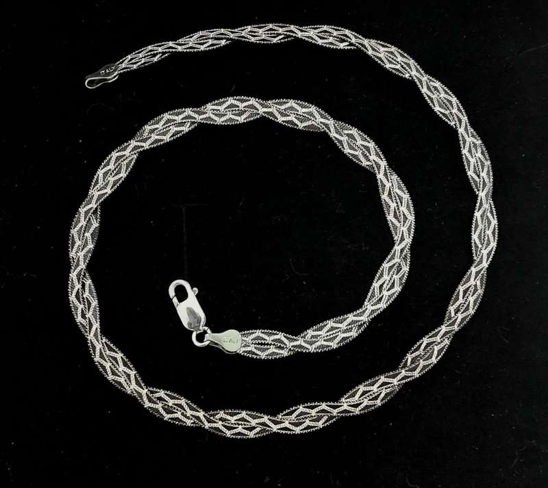 45cm Black Rhodium Magic Snake Style Chain