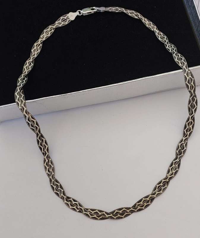 45cm Black Rhodium Magic Snake Style Chain