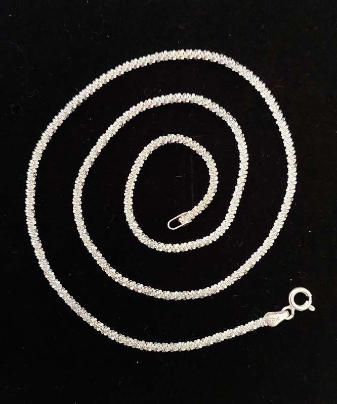 45cm 925 Sterling Silver Daisy cut Style Chain