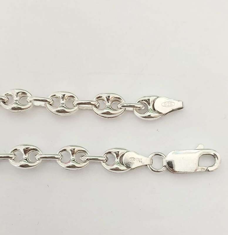 55cm Silver Hollow Marina Style Necklace