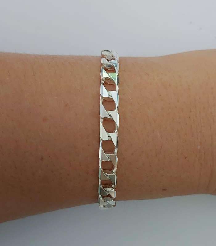 925 Sterling Silver 23cm Curb Bracelet