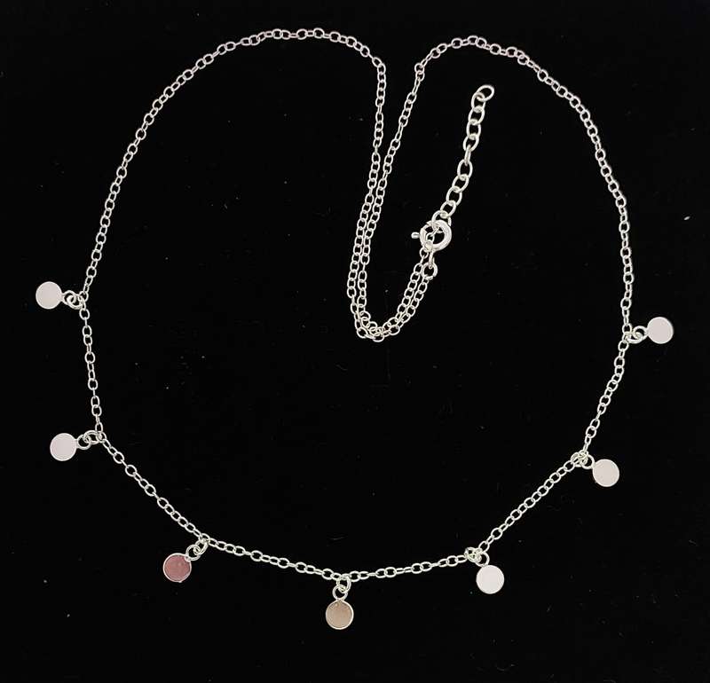 7 Disk Necklace in Silver