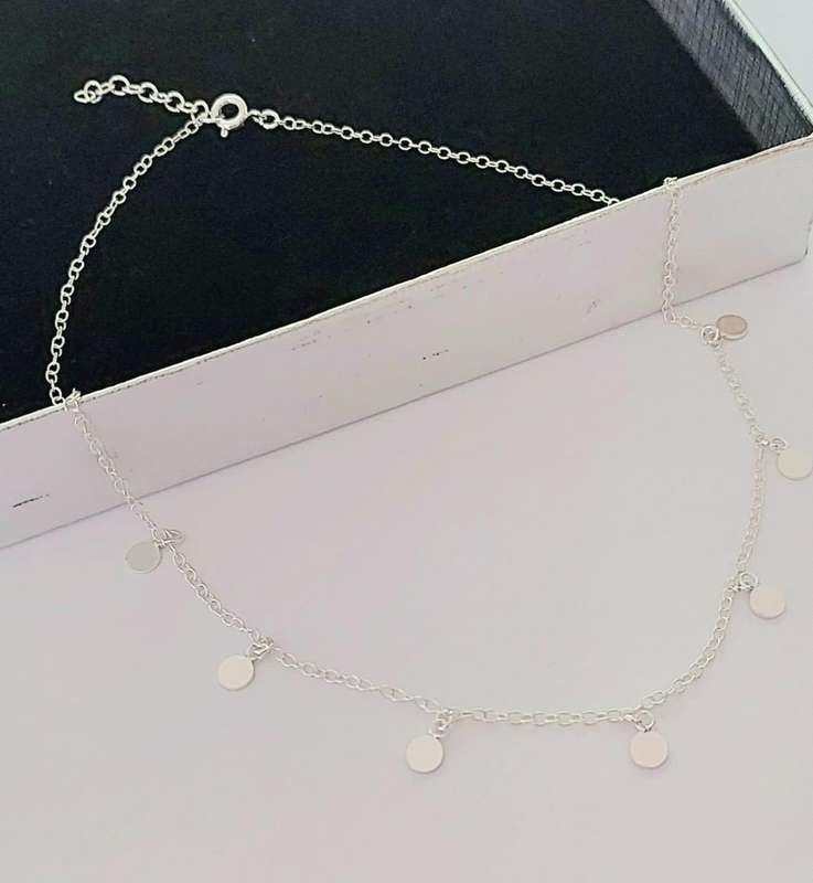 7 Disk Necklace in Silver