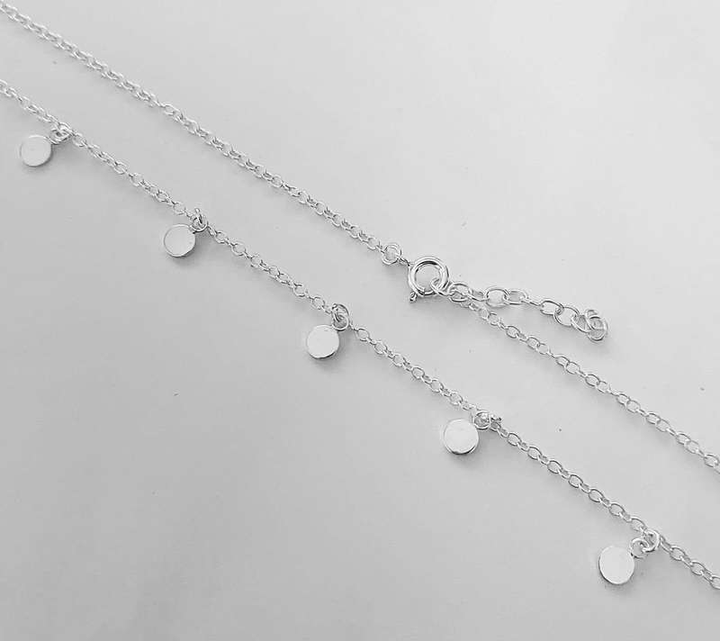 7 Disk Necklace in Silver