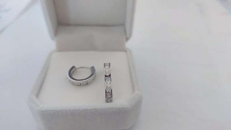 Princess CZ Hug Earrings in Silver