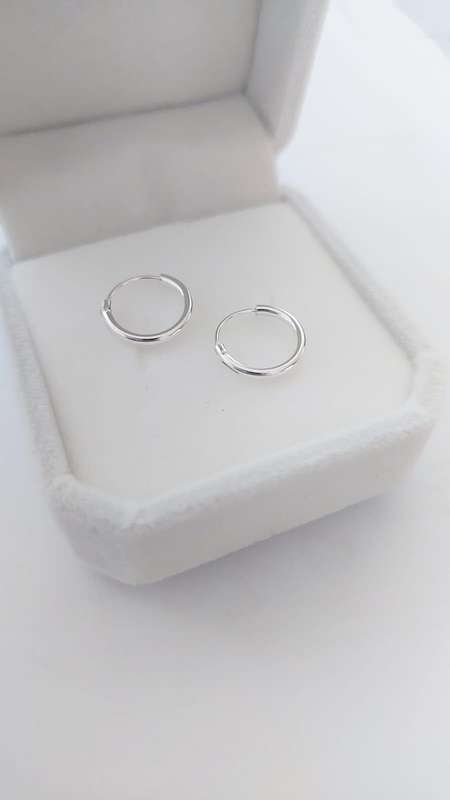 12mm Sleeper Earrings in Silver