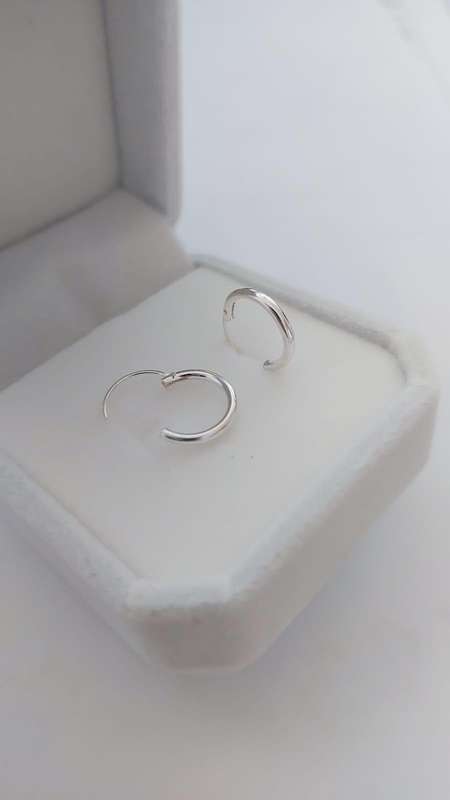12mm Sleeper Earrings in Silver