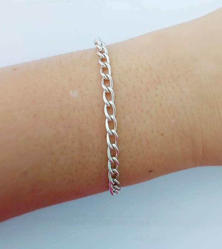 19cm Heavy Cable Bracelet in Silver