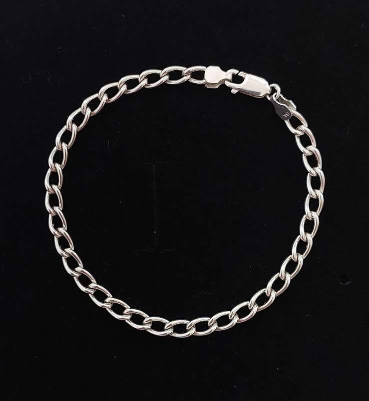 19cm Heavy Cable Bracelet in Silver