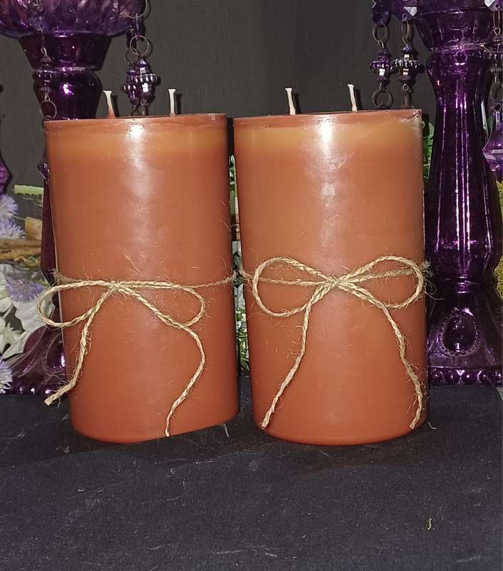 Set of Large Hand Poured Scented Candles with Ombre Effect.