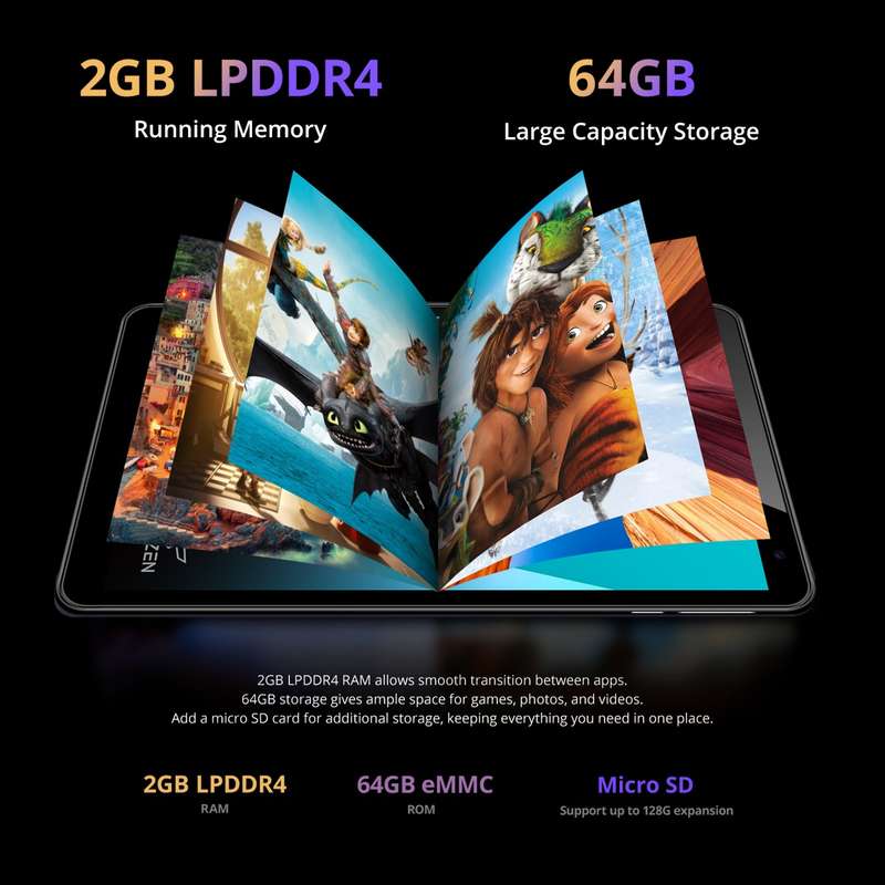 RIZZEN NovaTab R10, Android 13 GO, LTE, 10.1" Smart Tablet with Free Cover