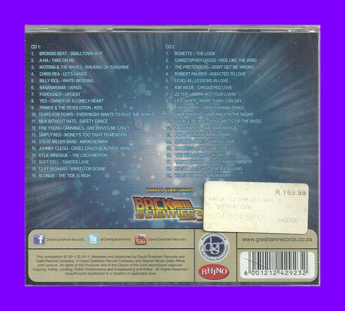 Music CD - David Gresham - Back To The Eighties 3