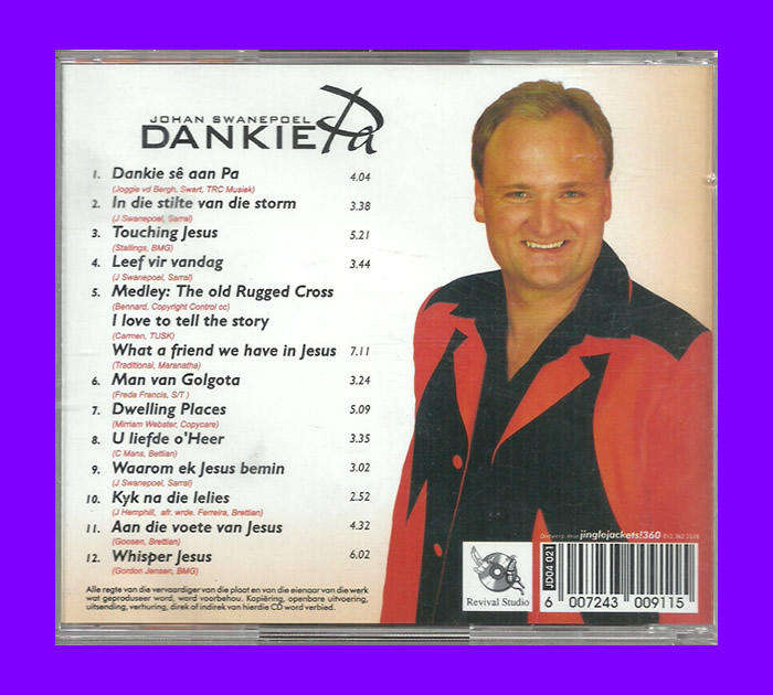 Music CD - Johan Swanepoel - Dankie Pa (Signed)