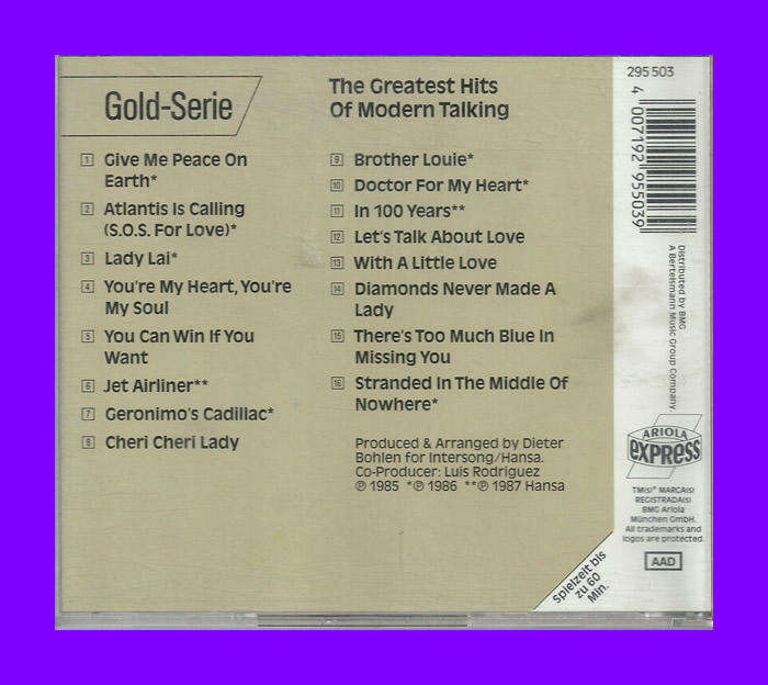 Music CD - The Greatest Hits Of Modern Talking