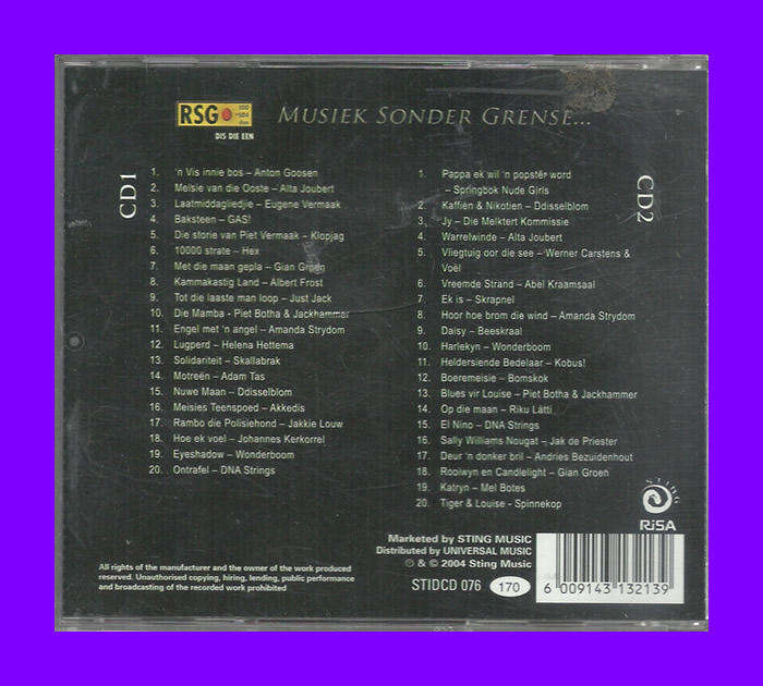 Music CD - Musiek Sonder Grense (Disc 2 ONLY)
