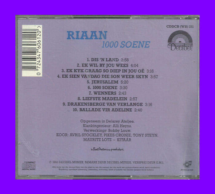 Music CD - Riaan - 1000 Soene