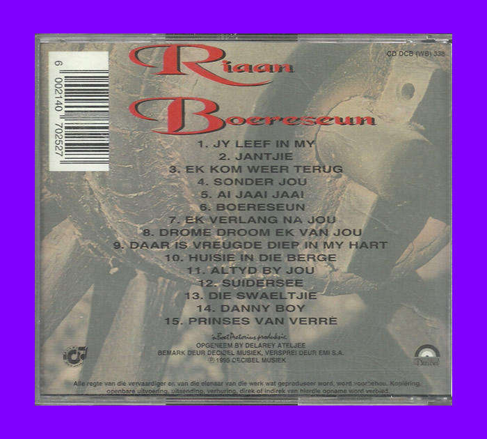 Music CD - Riaan - Boereseun