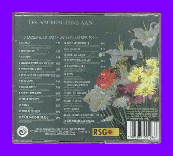 Music CD - Ter Nagedagtenis Aan Gé Korsten (Die 25 Grootste Treffers)