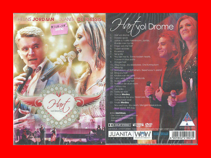 DVD - Theuns Jordaan en Juanita Du Plessis - Hart Vol Drome