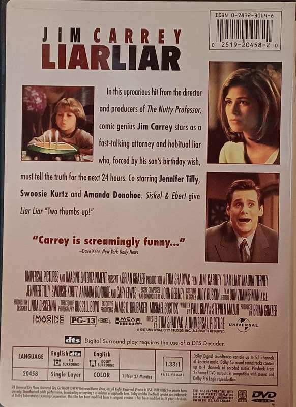 DVD - Liar Liar  -  Region 1 Edition