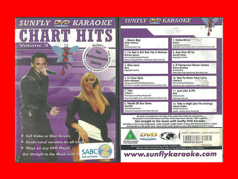 DVD - Sunfly Karaoke Chert Hits Volume 3