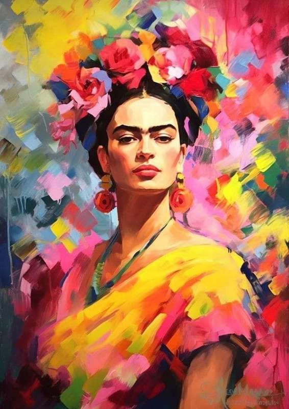 Extra Large Hand Poured Scented Candle with Frida Kahlo Design