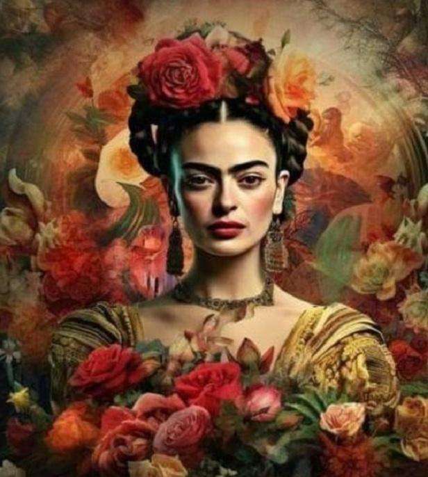 Large Hand Poured Scented Candle with Frida Kahlo Design