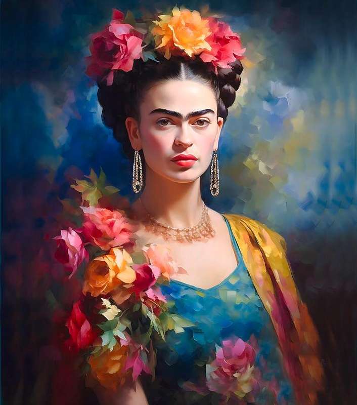 Extra Large Hand Poured Scented Candle with Frida Kahlo Design