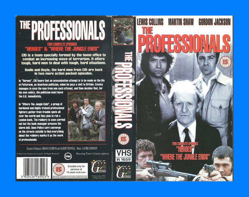 VHS CASSETTE  - THE PROFESSIONALS (2 Episodes)