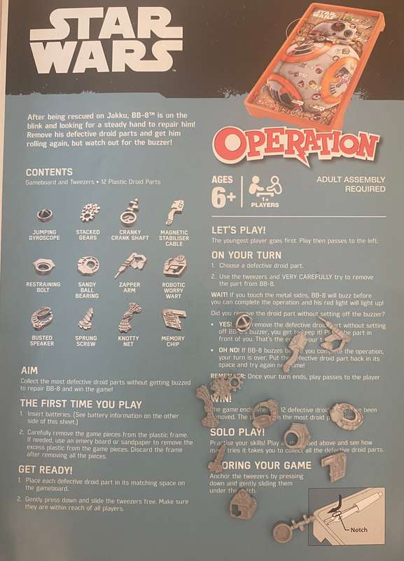 Star Wars operation board game