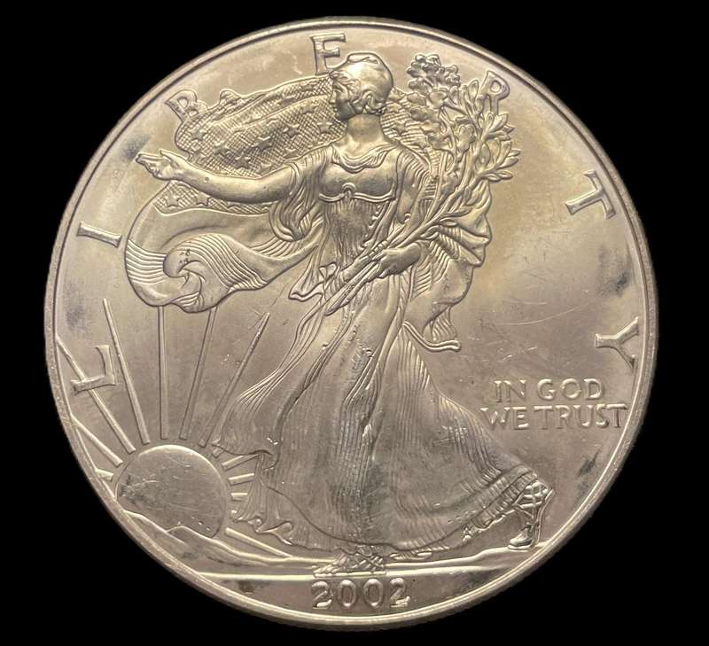 Uncirculated 2002 Silver 1 oz USA "Liberty doller" coin - Current silver value is R648.71!!