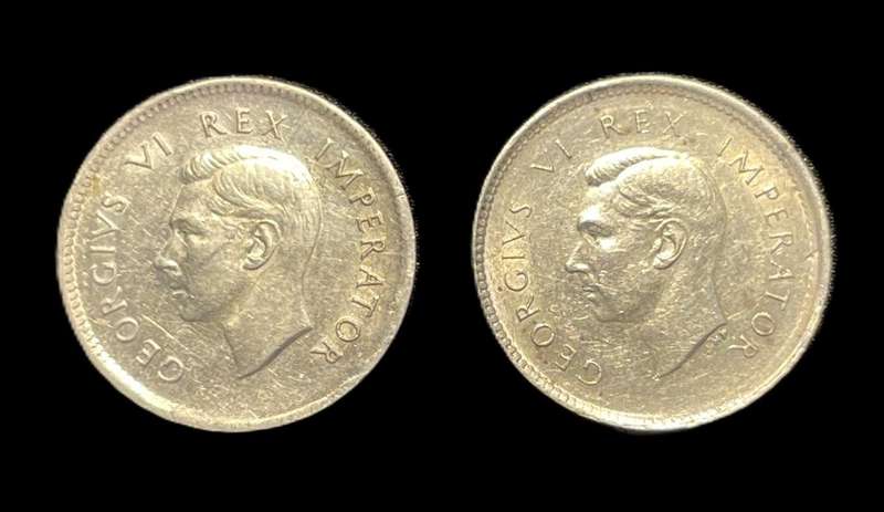 Scarce 1937 & 1939 SA Union Silver 3 pence (Tickey) coins in a Better condition - Lot of 2 coins