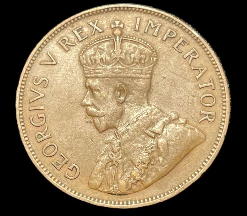 Scarcer 1935 SA Union 1 penny coin - Nicer grade filler coin