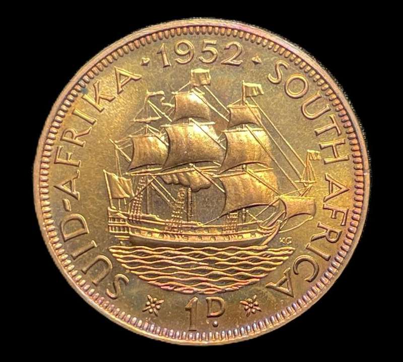 Brilliant proof 1952 SA Union 1 penny coin - High grade proof