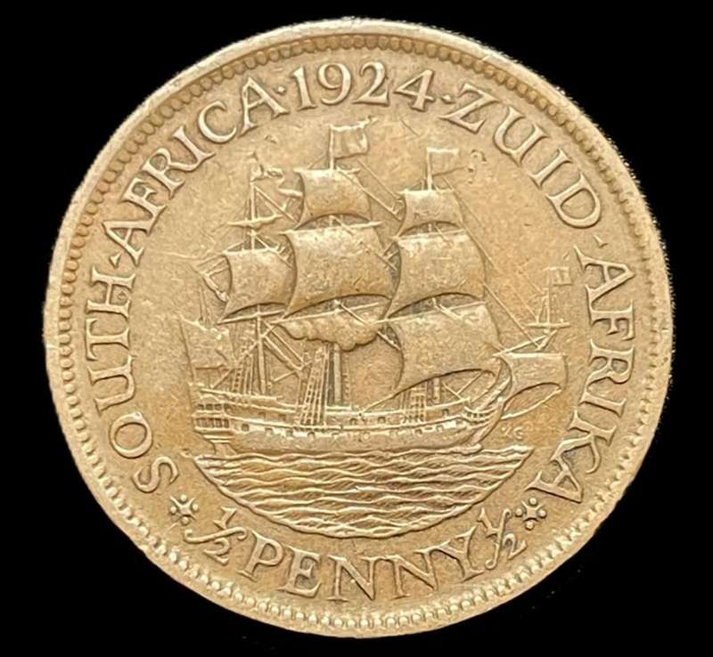 Scarce 1924 SA Union ½ penny coin - Higher grade filler coin
