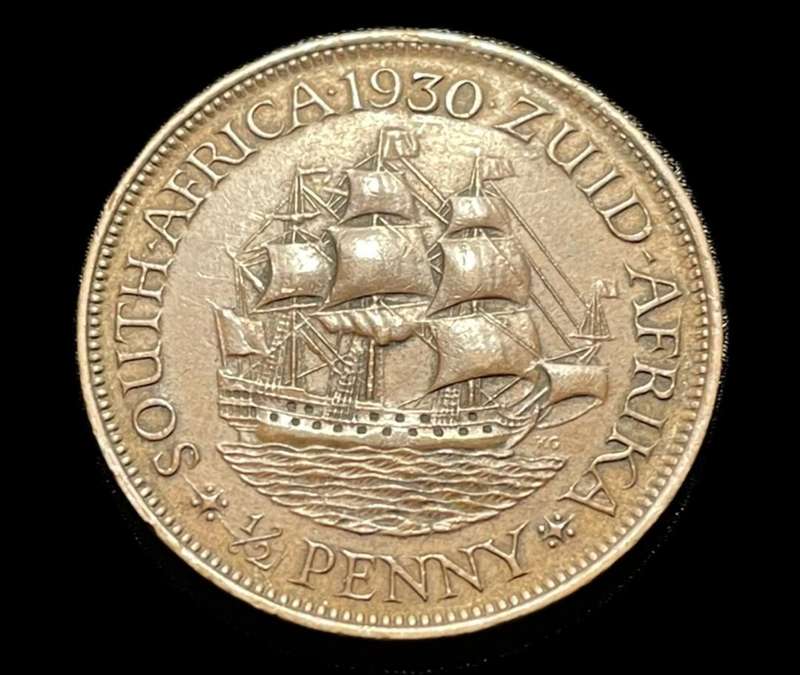 Scarce AU+ 1930 SA Union ½ penny coin - High grade coin