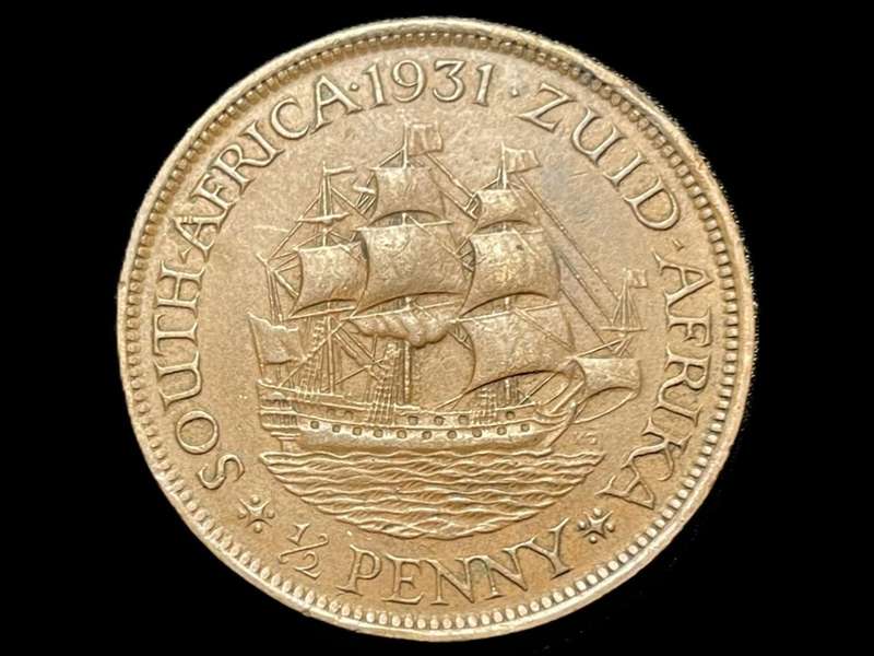 Scarce 1931 Zuid SA Union ½ penny coin - Higher grade coin