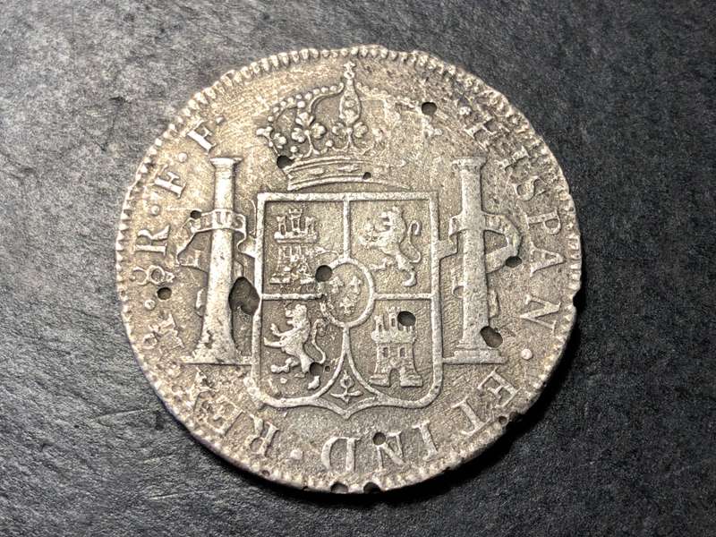 1779 Shipwreck recovered silver 8 reales coin - Unknown Shipwreck