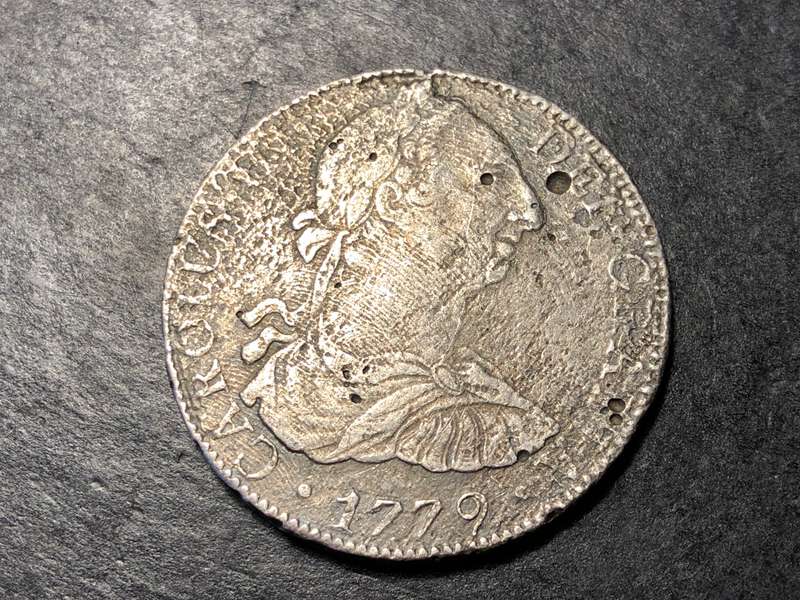1779 Shipwreck recovered silver 8 reales coin - Unknown Shipwreck