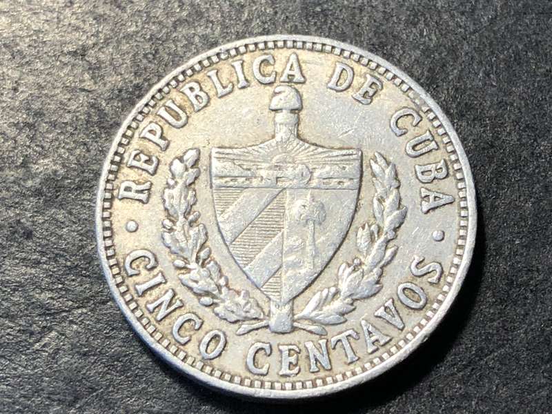 1968 Aluminium 5 cent coin from Cuba