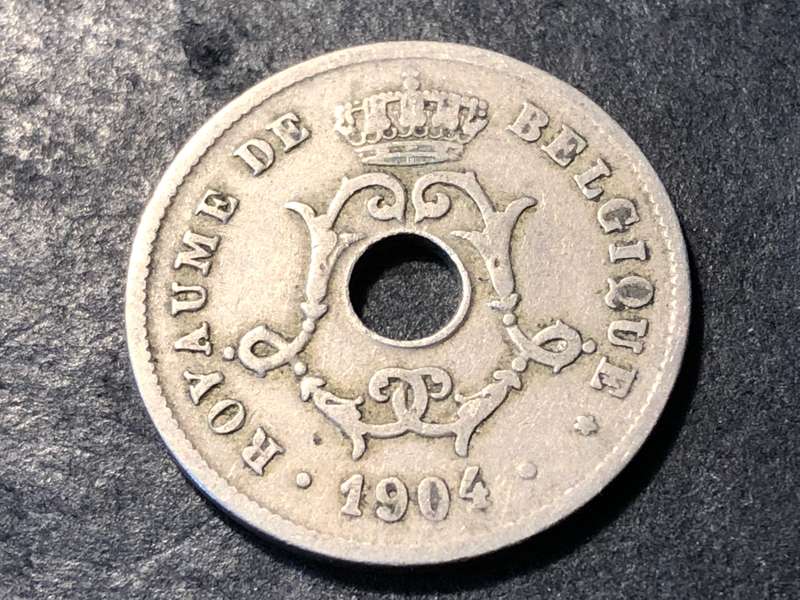 Beautiful 1904 Belgium 10 centimes coin - King Leopold II