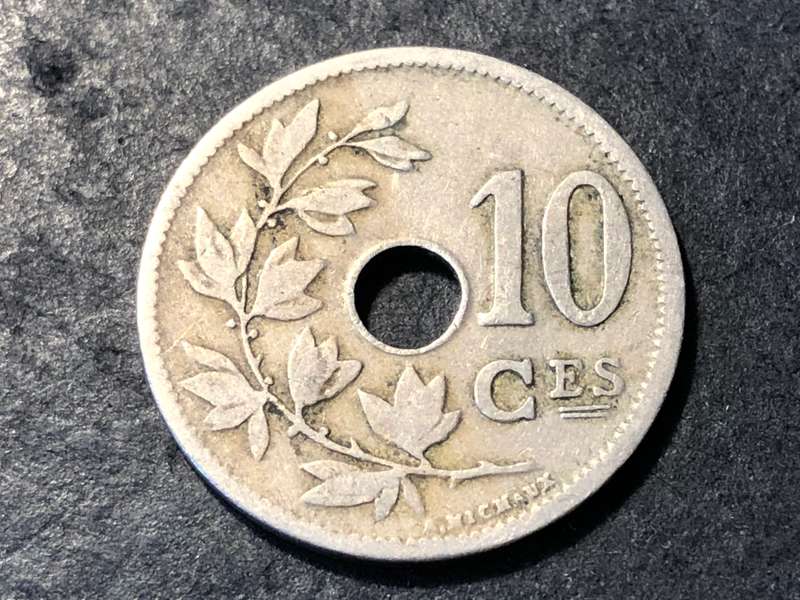Beautiful 1904 Belgium 10 centimes coin - King Leopold II